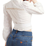 GUESS Women's Sandra Cotton Wrap Top White Size Medium