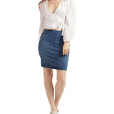GUESS Women's Sandra Cotton Wrap Top White Size Medium