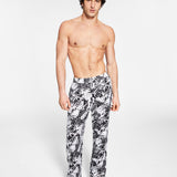 INC International Concepts Men's Printed Satin Pajama Pants Black Size X-Large