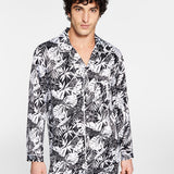 INC International Concepts Men's Printed Satin Pajama Top Black Size X-Large