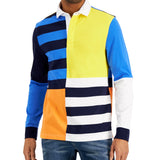 Club Room Men's Regular Fit Colorblocked Stripe Rugby Shirt White Size XX-Large