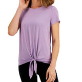 ID Ideology Women's Purple Knot Front T Shirt Size Small