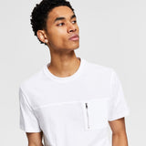 INC International Concepts Men's Cotton Zip Pocket T-Shirt White Size Small