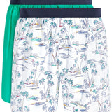 Club Room Men's 2 Pk Tropical & Solid Boxer Shorts White