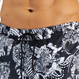 INC International Concepts Men's Zebra 5 Board Shorts Black Size X-Large