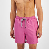 INC International Concepts Men's Regular Fit Quick Dry Solid 5 Swim Trunks Pink