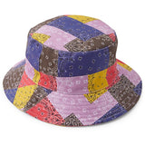 Sun + Stone Men's Paisley Patchwork Bucket Hat Purple Size Regular