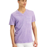 INC International Concepts Men's Acid Wash V Neck T-Shirt Purple Size X-Small