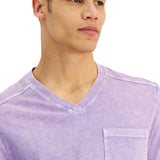 INC International Concepts Men's Acid Wash V Neck T-Shirt Purple Size X-Small