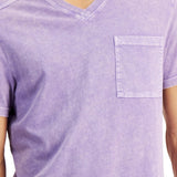 INC International Concepts Men's Acid Wash V Neck T-Shirt Purple Size X-Small