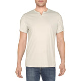 INC International Concepts Men's Heathered Split Neck T-Shirt Beige Size X-Large