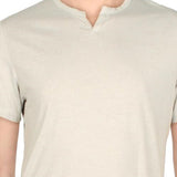 INC International Concepts Men's Heathered Split Neck T-Shirt Beige Size X-Large