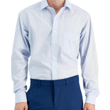 Club Room Men's Regular Fit Cotton Stripe Dress Shirt Blue Size 17.5X34X35
