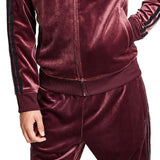 INC International Concepts Men's Velour Sweatshirt Track Jacket Red Size Small