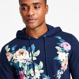 INC International Concepts Men's Andres Regular Fit Floral Hoodie Blue Size Small