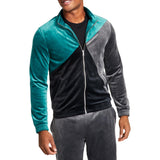 INC International Concepts Men's Velour Colorblock Track Jacket Green Size X-Small