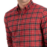 Club Room Men's Regular Fit Brushed Plaid Shirt Red Size Large