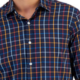 Club Room Men's Woven Plaid Button Down Shirt Blue Size Small
