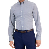 Club Room Men's Slim Fit Striped Button Down Shirt Blue Size Medium