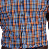 Club Room Men's Plaid Slim Fit Dress Shirt Blue Size Large