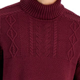 Club Room Men's Cable Knit Chunky Turtleneck Sweater Red Size Small