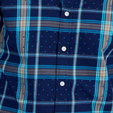 Club Room Men's Cotton Plaid Button Down Shirt Blue Size Small