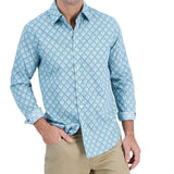 Club Room Men's Long Sleeve Foulard Geometric Print Shirt Blue Size XX-Large
