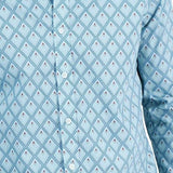Club Room Men's Long Sleeve Foulard Geometric Print Shirt Blue Size XX-Large