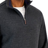 Club Room Men's Solid Classic Fit French Rib Quarter Zip Sweater Gray Size X-Large
