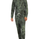 Sun + Stone Men's Cozy Tie Dye Sleep Shirt Green Size Medium