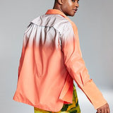 And Now This Men's Reflective Long Sleeve Button Up Shirt Orange Size XX-Large