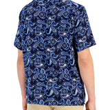 Club Room Men's Paisley Medallion Shirt Blue Size Small