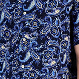 Club Room Men's Paisley Medallion Shirt Blue Size Small