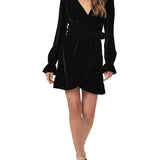 Paige Ysabel Velvet Mini Dress Black