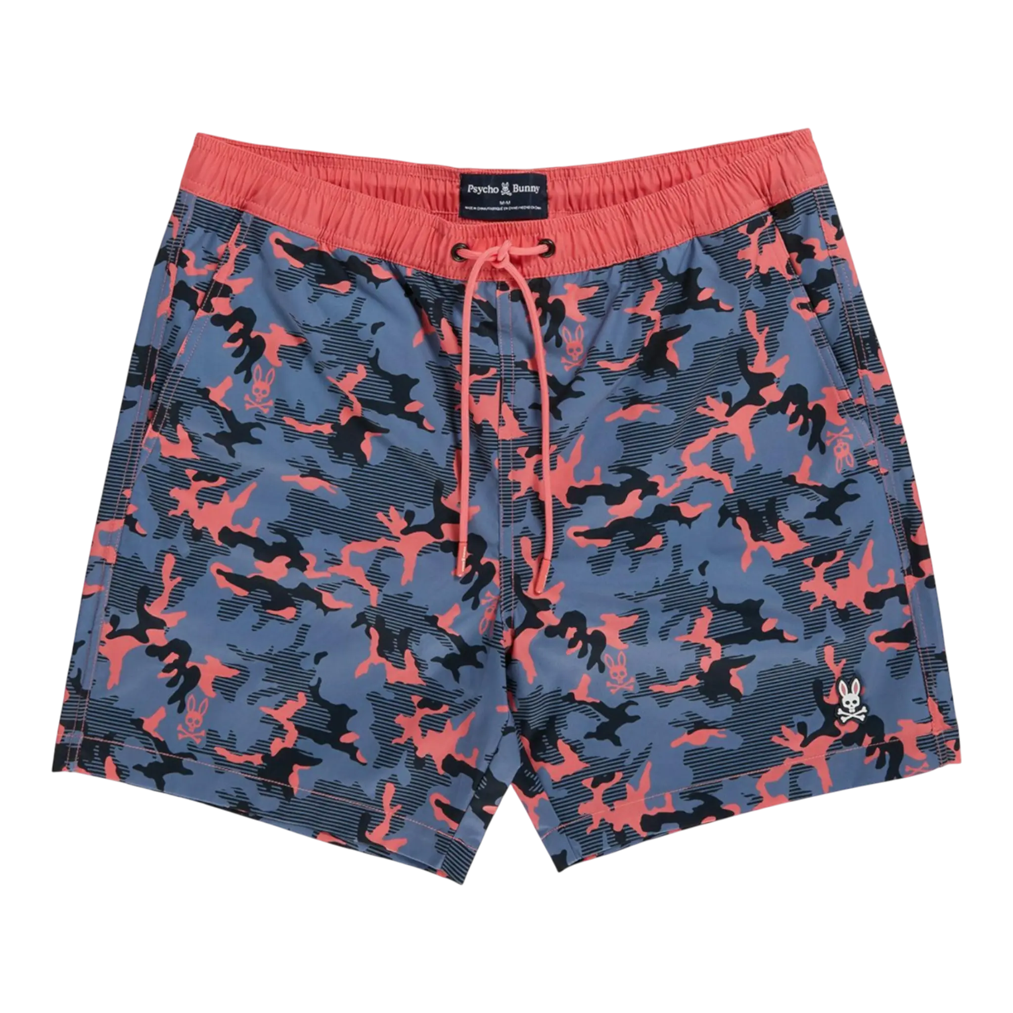 Psycho Bunny Rye All Over Print Men Swim Trunks Chambray Blue