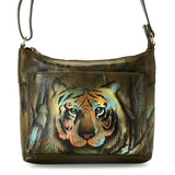 Anuschka Hand-Painted Leather Front Slip Pocket Hobo Bag