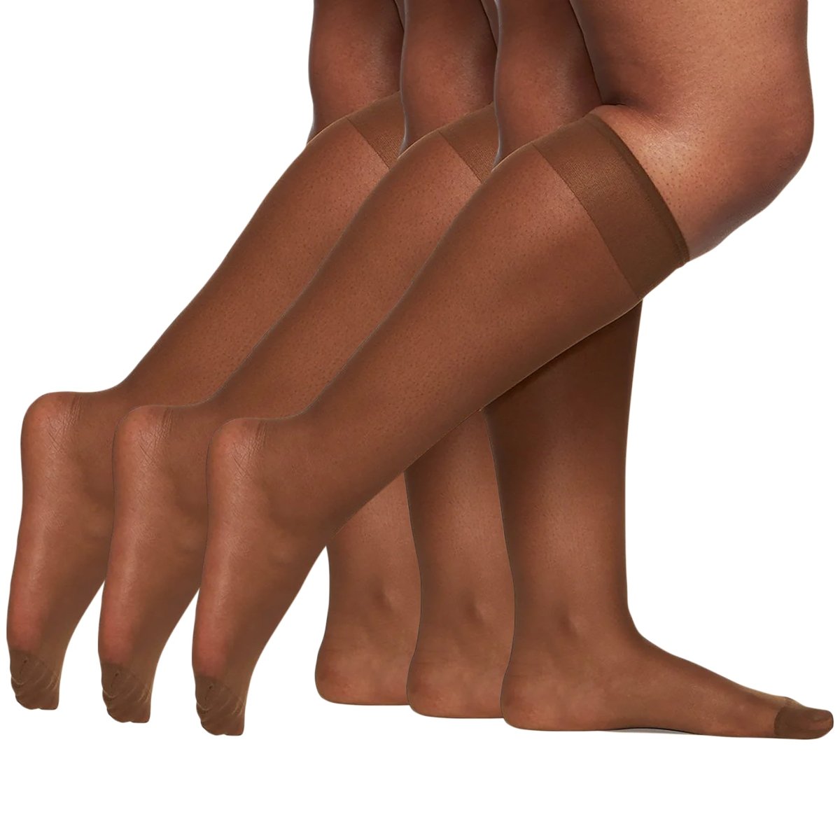 3 Pair Pack Queen All Day Sheer Knee High With Reinforced Toe