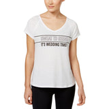 Ideology Women's Wedding Time Bridal Fitness T Shirt White Size 2 Extra Large