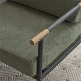 Upholstered Accent Chair with Metal Frame and Tapered Legs