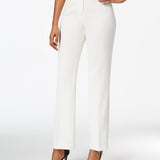 Kasper Women's Straight Leg Modern Crepe Dress Pants White Size 4