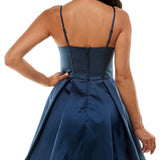 B Darlin Women's Corset Seamed Mini Fit & Flare Dress Blue Size 12