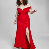 B Darlin Junior's Off The Shoulder Lace Up Gown Red Size 5-6