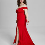 B Darlin Junior's Off The Shoulder Lace Up Gown Red Size 5-6