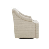 Upholstered Swivel Chair with Recessed Arms and Tight Back