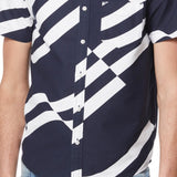 Perry Ellis America Men's Flag Print Button-Down Shirt Blue Size XXL