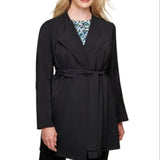 DKNY Women's Tie-Front Topper Jacket Black Size 6 Petite