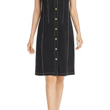 Donna Karan New York Sleeveless Contrast-Stitch Dress