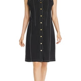 Donna Karan New York Sleeveless Contrast-Stitch Dress