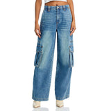 Blanknyc Cargo Jeans in Over Limit Blue