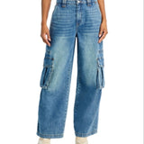 Blanknyc Cargo Jeans in Over Limit Blue